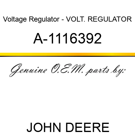 Voltage Regulator - VOLT. REGULATOR A-1116392