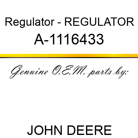 Regulator - REGULATOR A-1116433