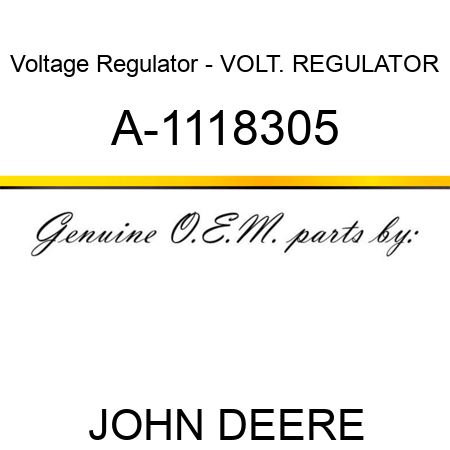 Voltage Regulator - VOLT. REGULATOR A-1118305
