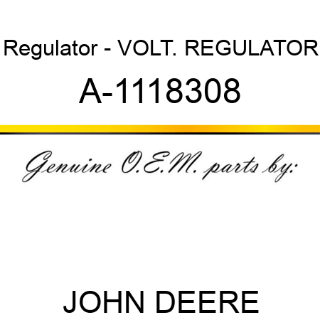 Regulator - VOLT. REGULATOR A-1118308