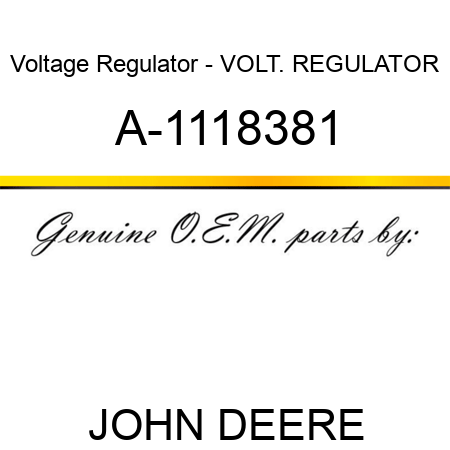 Voltage Regulator - VOLT. REGULATOR A-1118381