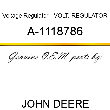 Voltage Regulator - VOLT. REGULATOR A-1118786