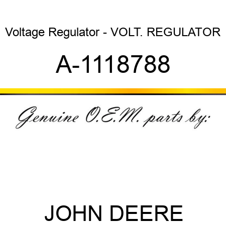 Voltage Regulator - VOLT. REGULATOR A-1118788