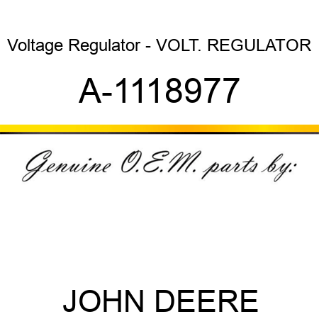 Voltage Regulator - VOLT. REGULATOR A-1118977