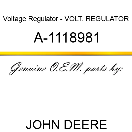 Voltage Regulator - VOLT. REGULATOR A-1118981