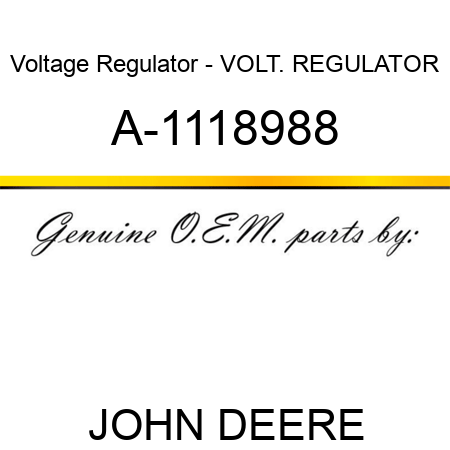 Voltage Regulator - VOLT. REGULATOR A-1118988