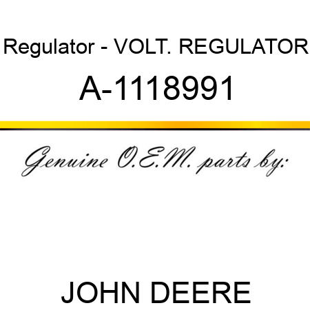 Regulator - VOLT. REGULATOR A-1118991