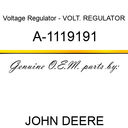 Voltage Regulator - VOLT. REGULATOR A-1119191