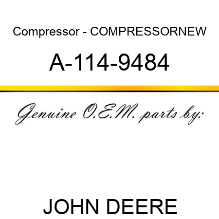 Compressor - COMPRESSOR,NEW A-114-9484