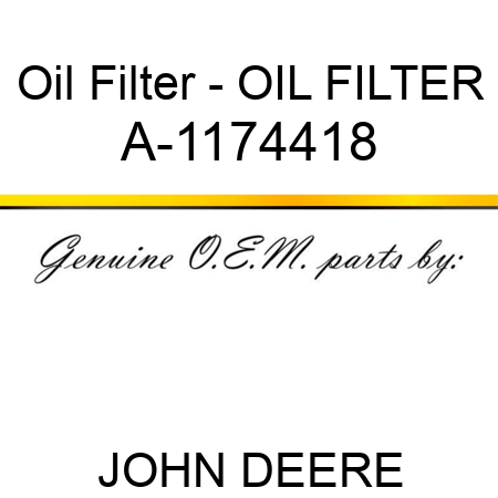 Oil Filter - OIL FILTER A-1174418