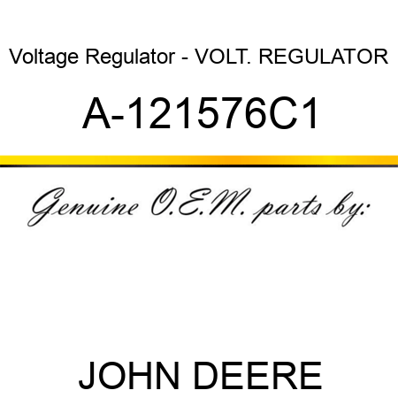 Voltage Regulator - VOLT. REGULATOR A-121576C1