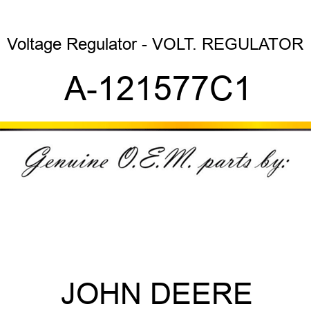 Voltage Regulator - VOLT. REGULATOR A-121577C1