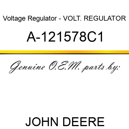 Voltage Regulator - VOLT. REGULATOR A-121578C1