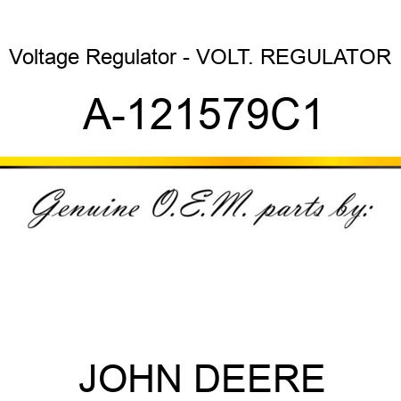 Voltage Regulator - VOLT. REGULATOR A-121579C1