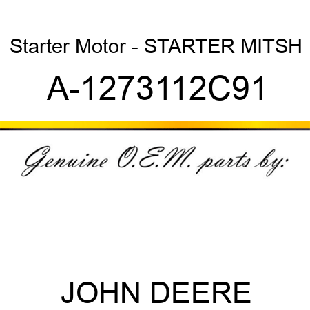 Starter Motor - STARTER, MITSH A-1273112C91
