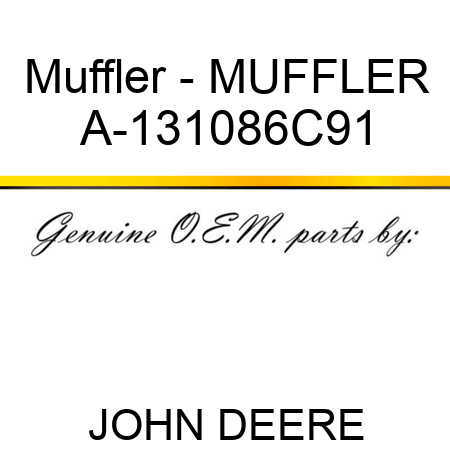 Muffler - MUFFLER A-131086C91