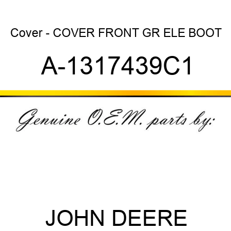Cover - COVER, FRONT GR ELE BOOT A-1317439C1
