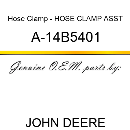 Hose Clamp - HOSE CLAMP ASST A-14B5401