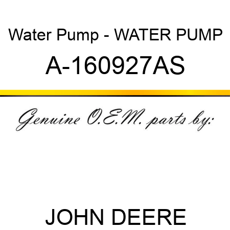 Water Pump - WATER PUMP A-160927AS