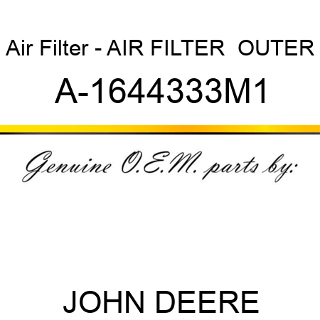 Air Filter - AIR FILTER  OUTER A-1644333M1