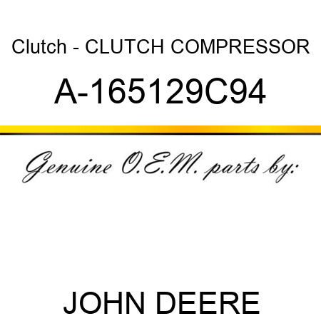 Clutch - CLUTCH, COMPRESSOR A-165129C94