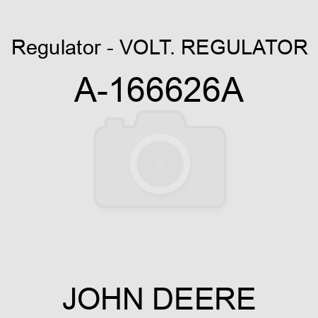 Regulator - VOLT. REGULATOR A-166626A