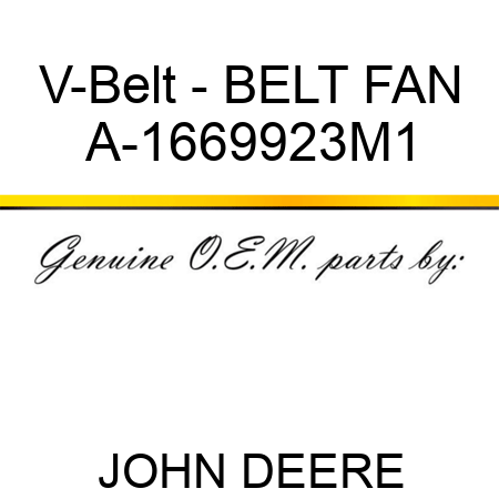 V-Belt - BELT, FAN A-1669923M1