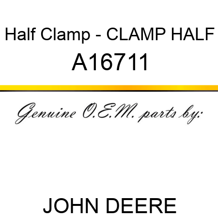 Half Clamp - CLAMP, HALF A16711
