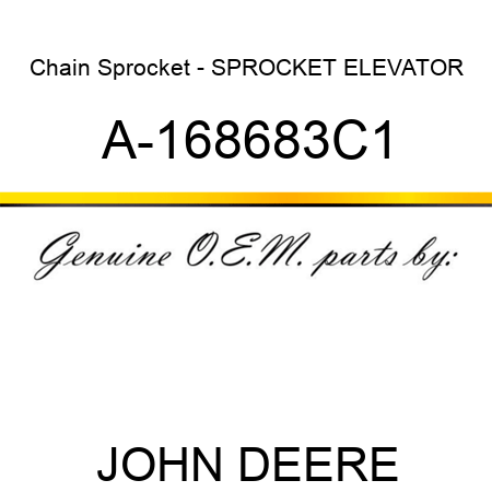 Chain Sprocket - SPROCKET, ELEVATOR A-168683C1