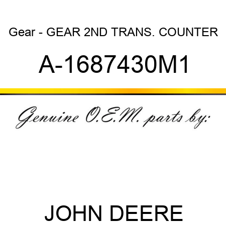 Gear - GEAR, 2ND TRANS. COUNTER A-1687430M1