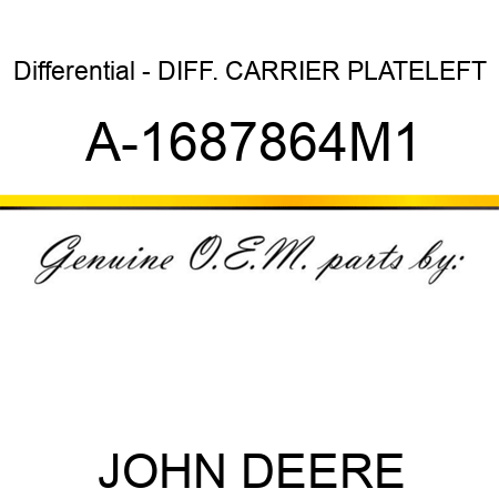 Differential - DIFF. CARRIER PLATE,LEFT A-1687864M1