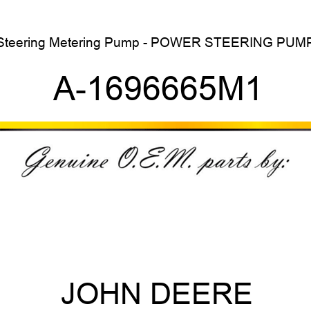 Steering Metering Pump - POWER STEERING PUMP A-1696665M1
