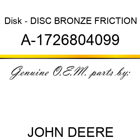 Disk - DISC, BRONZE FRICTION A-1726804099