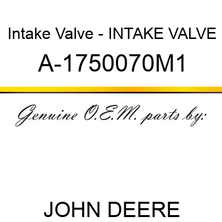 Intake Valve - INTAKE VALVE A-1750070M1