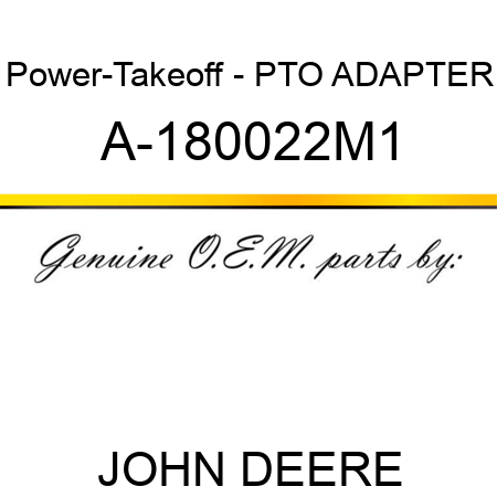 Power-Takeoff - PTO ADAPTER A-180022M1