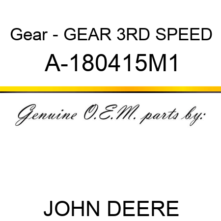 Gear - GEAR, 3RD SPEED A-180415M1