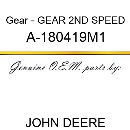 Gear - GEAR, 2ND SPEED A-180419M1