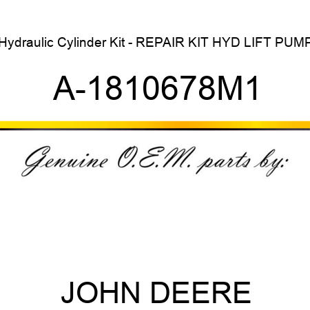 Hydraulic Cylinder Kit - REPAIR KIT, HYD LIFT PUMP A-1810678M1