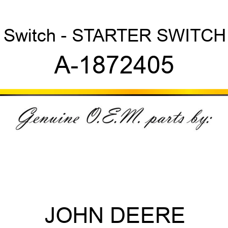 Switch - STARTER SWITCH A-1872405