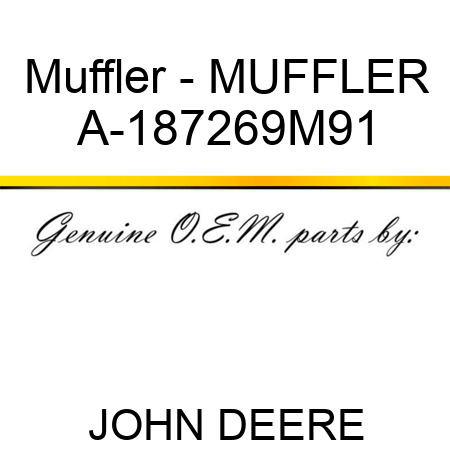 Muffler - MUFFLER A-187269M91
