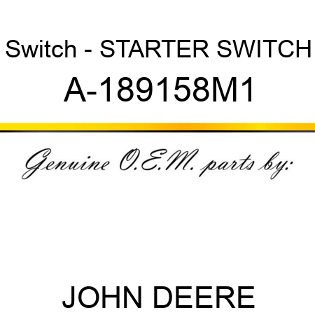 Switch - STARTER SWITCH A-189158M1