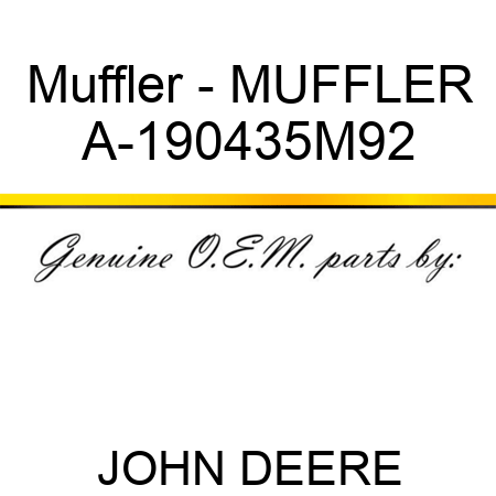 Muffler - MUFFLER A-190435M92