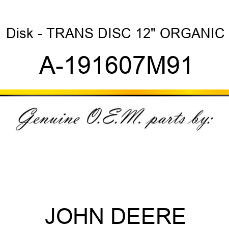 Disk - TRANS DISC, 12