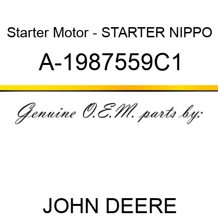 Starter Motor - STARTER, NIPPO A-1987559C1