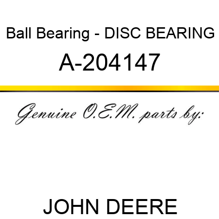 Ball Bearing - DISC BEARING A-204147