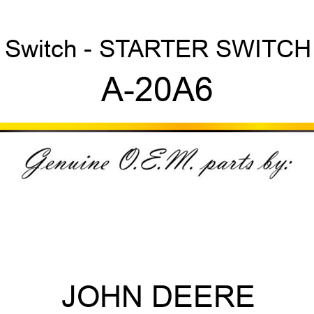 Switch - STARTER SWITCH A-20A6