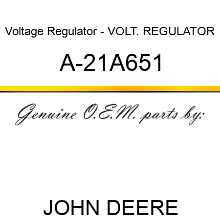 Voltage Regulator - VOLT. REGULATOR A-21A651