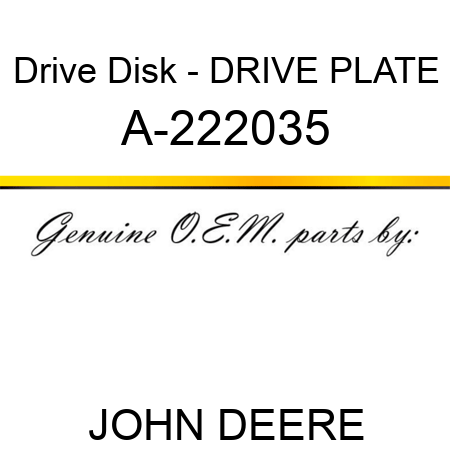 Drive Disk - DRIVE PLATE A-222035