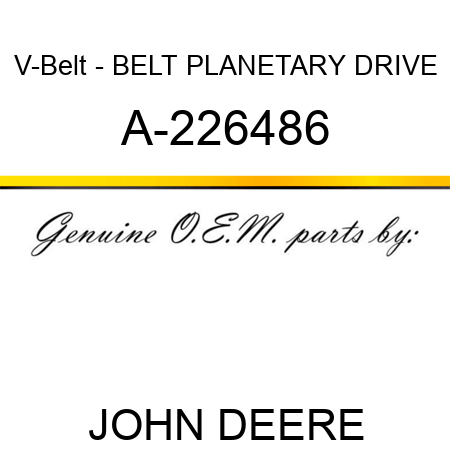 V-Belt - BELT, PLANETARY DRIVE A-226486