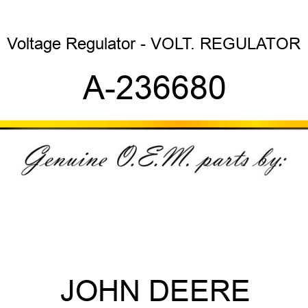 Voltage Regulator - VOLT. REGULATOR A-236680